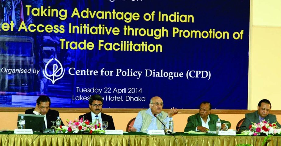 State Minister for Foreign Affairs Shahriar Alam along with other distinguished guests at a dialogue on 'Utilising Indian Market Access Offer Through Promotion of Trade Facilitation' organized by Center for Policy Dialogue at a hotel in the city on Tues