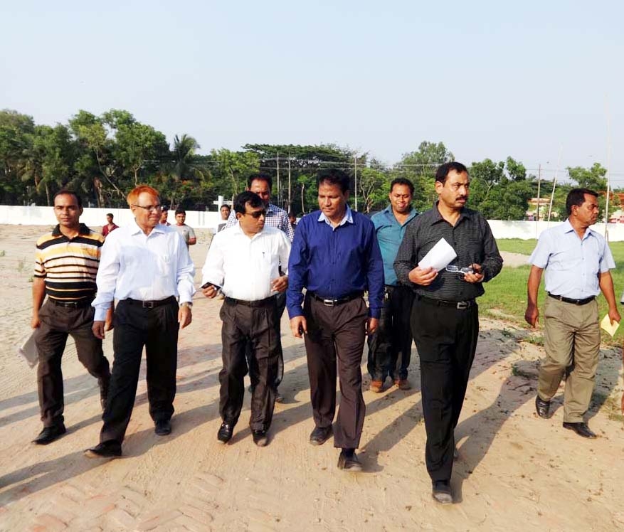 Officials of Bangladesh Football Federation (BFF) inspecting Coxâ€™s Bazar District venue on Wednesday.