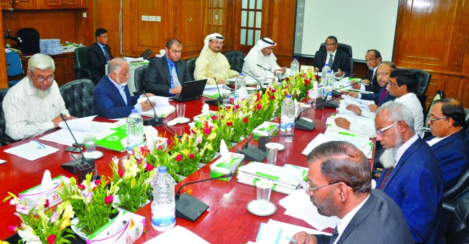 Prof Abu Nasser Muhammad Abduz Zaher, Chairman of Islami Bank Bangladesh Limited presiding over the meeting of the Board of Directors of the bank at its board room on Wednesday.
