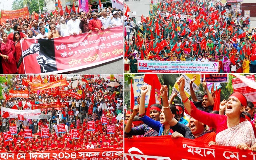 Different organisations brought out a procession in the city on Thursday to meet its various demands on the occasion of glorious May Day.