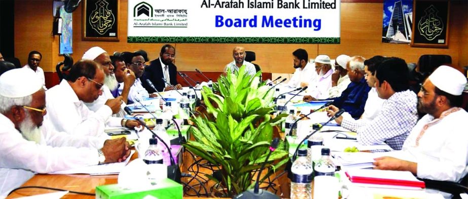Badiur Rahman, Chairman of the Board of Directors of Al-Arafah Islami Bank Ltd presiding over the 257th meeting of the board at the board room of the bank on Saturday.