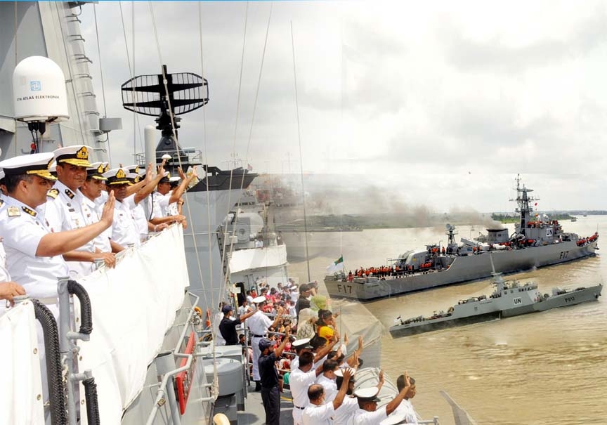 Two war ships-Ali Haider and Nirmul of Bangladesh Navy left Chittagong for Lebanon in UN peace mission yesterday.