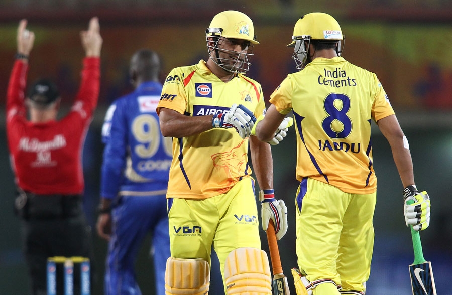 MS Dhoni struck a quickfire 26 to guide Chennai Super Kings to victory against Rajasthan Royals in IPL 2014 at Ranchi on Tuesday. Chennai Super Kings won the match by 5 wickets.