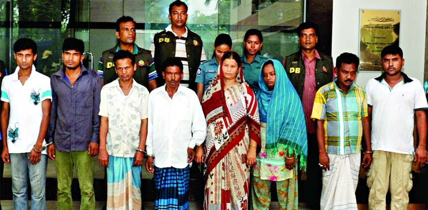 DB police raided some areas at Jatrabari in city and picked up 8 traffickers including an Indian woman on Thursday.