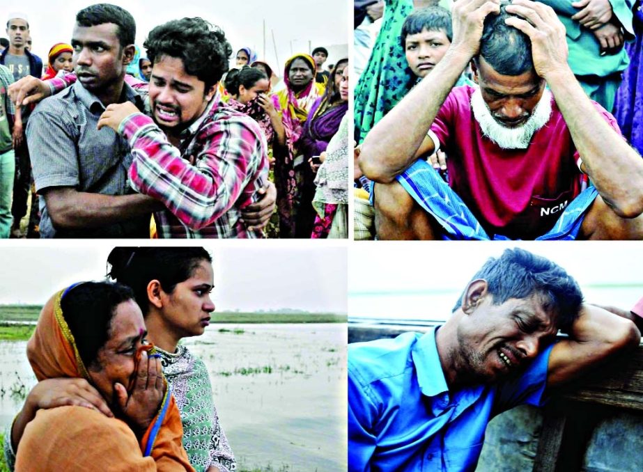 Wailing relatives are on the shore of the River Meghna in Gazaria waiting for the victims' bodies being recovered from the Shariatpur bound sunken launch on Friday.