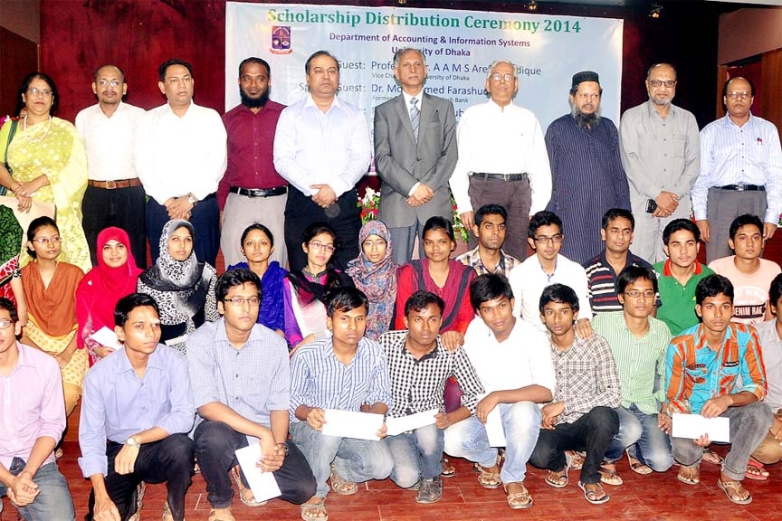 A total of 102 meritorious students from different academic years of the Department of Accounting & Information Systems of Dhaka University have received Departmental Scholarship for their out-standing academic results. Dhaka University Vice-Chancellor Pr