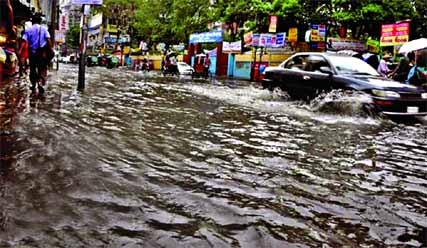 Dwellers heave a sigh of relief as city experienced heavy downpour after a long sweltering heat across the country on Saturday noon, despite sufferings due to water-logging in absence of inadequate drainage system in some areas.