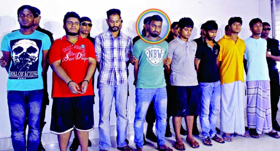 RAB team arrested 8 persons, including prime suspect Abidur Rahman Abid for recent killers of Fulgazi Upazila Chairman Ekramul Haq from City's Bashundhara Residential area and Feni town on Friday night and early Saturday. This photo was taken from RAB He