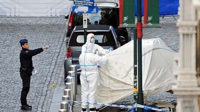 Police sealed off streets around the museum in central Brussels