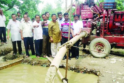 SHERPUR(Bogra): Shadin Kumar Kundo, Mayor, Sherpur Pourashava opening Sherpur water supply project on Monday.