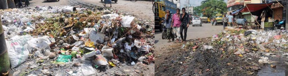 Stand Road area in Chittagong city has turned into a dustbin causing sufferings to the businessmen and local people. Chittagong City Corporation paying deaf ear to the problem despite repeated request from the locals.