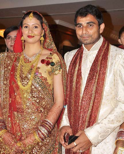 India pacer Mohammed Shami tied the knot with Kolkata-based model Haseen Jahan. On the occation a wedding reception was organised in a five-star hotel on Delhi road in Muradabad on Friday.