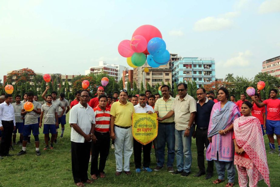 Vice-President of Bangladesh Rugby Federation and Director of EXIM Bank Limited Abdullah Al Zahir Shwapan inaugurating the Capital Confectionary Rugby Club Cup Competition as the chief guest at the Physical Education College Ground in Mohammadpur on Sunda