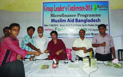 FENI: Forida Khanom, UNO, Dagonbhuia Upazila distributing stipends among meritorious students at Dagonbhuia Upazila organised by Muslim Aid Bangladesh on Wednesday.