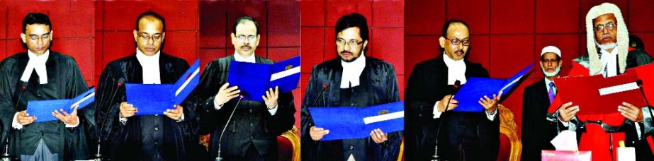 Chief Justice M Muzammel Hossain administered the oath to five High Court Judges at the auditorium of the Supreme Court annex building on Thursday.