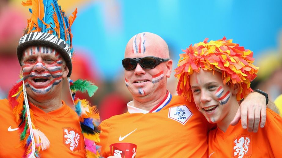 Netherlands fans look on before the 2014 FIFA World Cup Brazil Group B match between Spain and Netherlands at Arena Fonte Nova in Salvador, Brazil on Friday.