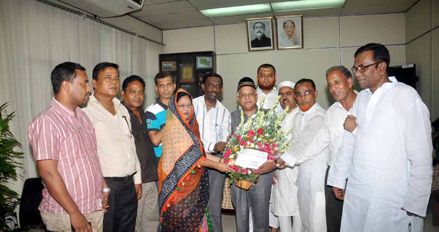 Councilors greeted CCC Mayor Alhaj M Monzoor Alam at his office on the occasion of 4th founding anniversary of city corporation election yesterday.