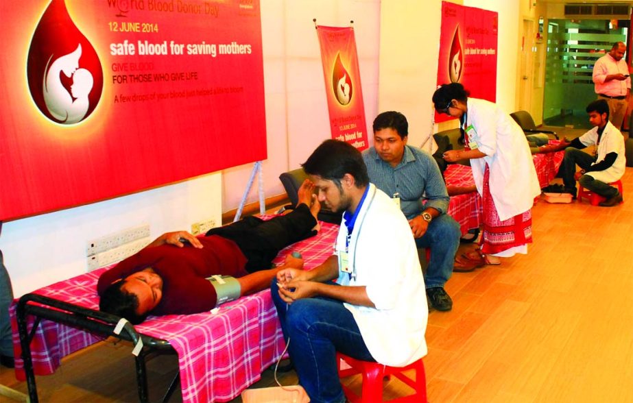 Banglalink in association with Quantum Foundation organized a blood collection campaign on the occasion of World Blood Donor Day among the employees at its head office recently.