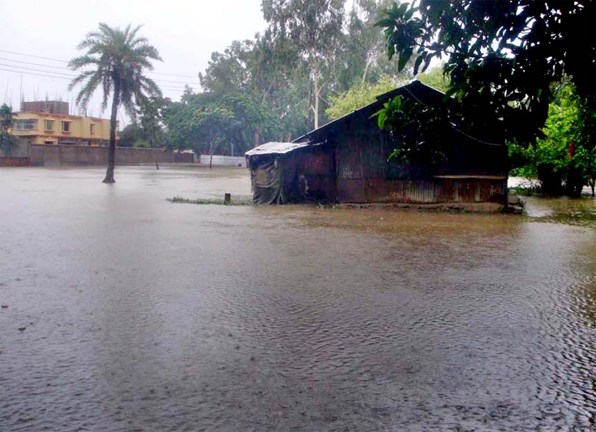Sitakunda areas in Chittagong were submerged due to torrential rains yesterday.