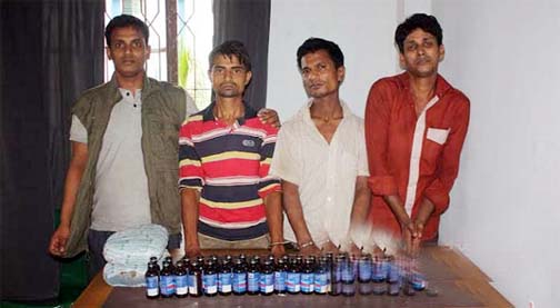 Khulisi Thana police in Chittagong rounded up 3 drug- peddlers with phensidyl from East Nasirabad area on Thursday.