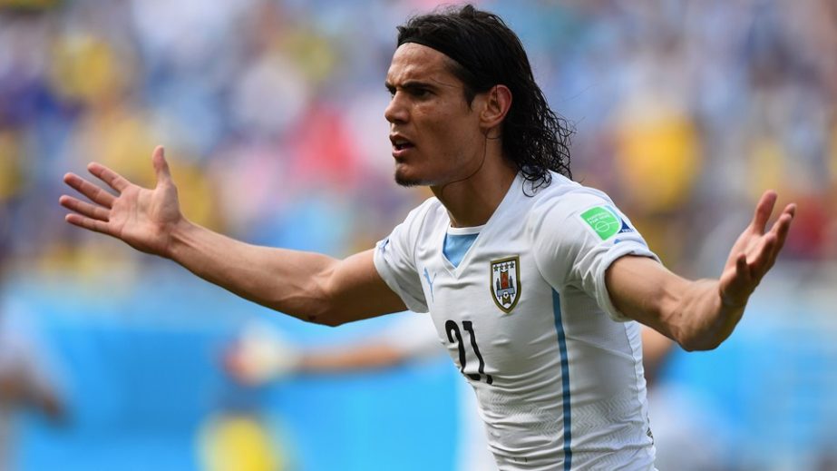 Edinson Cavani of Uruguay reacts during the 2014 FIFA World Cup Brazil Group D match between Italy and Uruguay at Estadio das Dunas in Natal, Brazil on Tuesday.