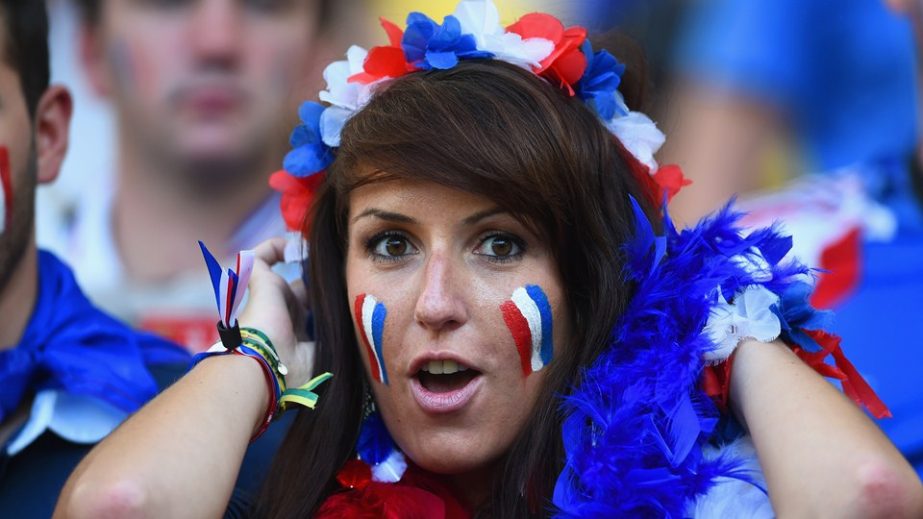 A France fan enjoys the atmosphere prior to the 2014 FIFA World Cup Brazil Group E match between Ecuador and France at Maracana in Rio de Janeiro, Brazil on Wednesday.