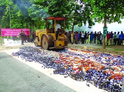 LALMONIRHAT: Huge drugs were seized and damaged by BGB in Lalmonirhat on Thursday.