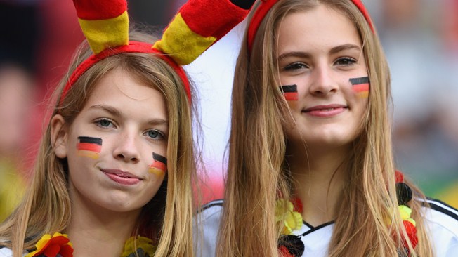 Germany fans show their colours ahead of the 2014 FIFA World Cup Brazil Round of 16 match between Germany and Algeria at Estadio Beira-Rio in Porto Alegre, Brazil on Monday.