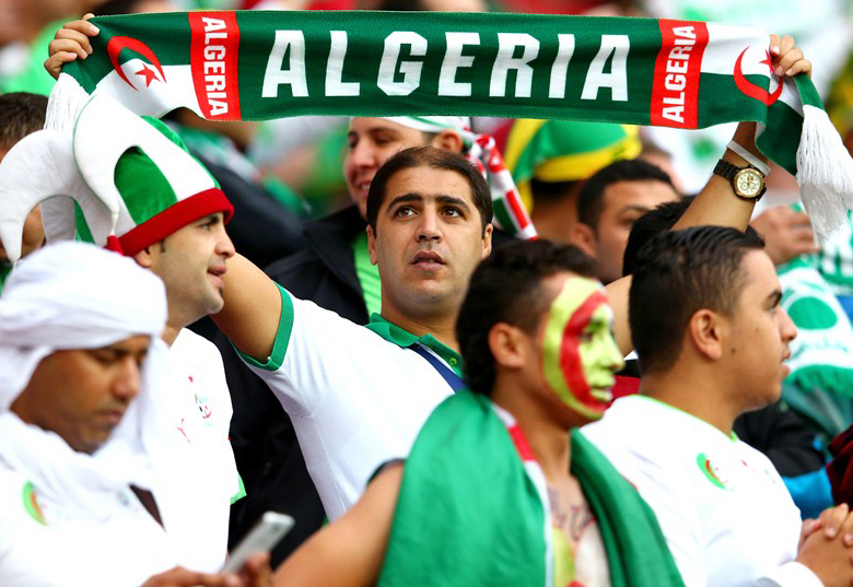 An Algerian fan enjoys the atmosphere prior to the 2014 FIFA World Cup Brazil Round of 16 match between Germany and Algeria at Estadio Beira-Rio in Porto Alegre, Brazil on Monday.