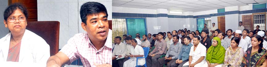 Dr Salim Akhter Chowdhury, Chief Health Officer, CCC speaking at a review meeting of Memon Hospital yesterday.