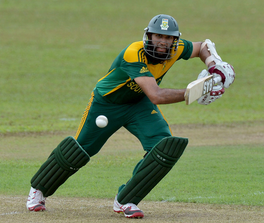 Hashim Amla guides the ball through the off side during the tour match between Sri Lanka Board President's XI and South Africa at Moratuwa on Thursday.