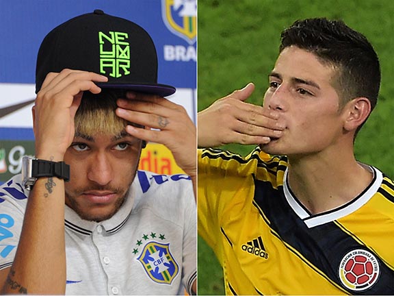 Brazil : Neymar Colombia : Rodriguez