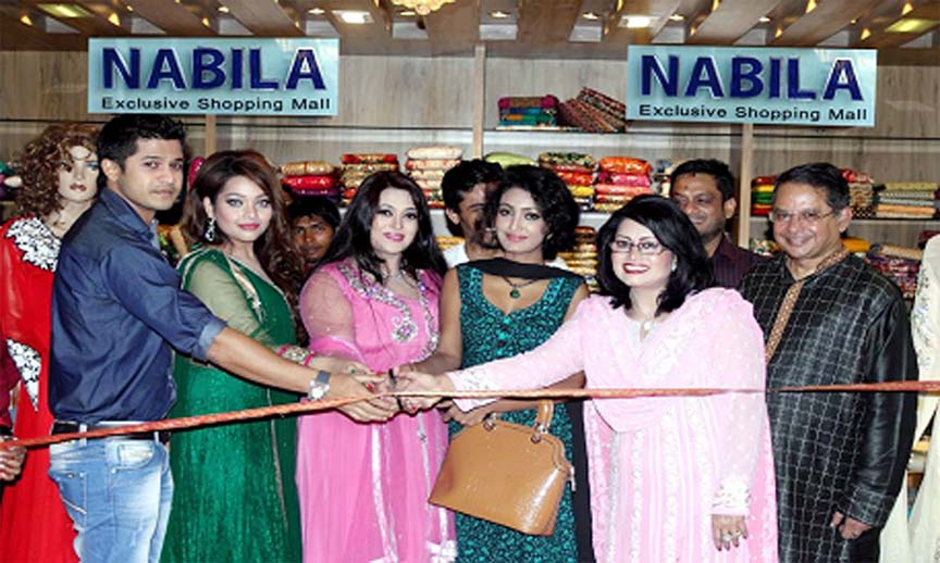 Shamima Nabi, Managing Director of Nabila Boutique, a fashion house, inaugurating its new showroom at Uttara in the city recently.