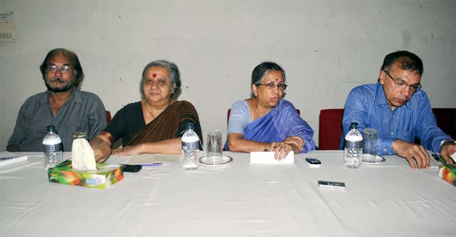 CHT Commission Co-chairman Advocate Sultana Kamal speaking at the press conference at Khagrachhari Porjatan Hotel on Friday.