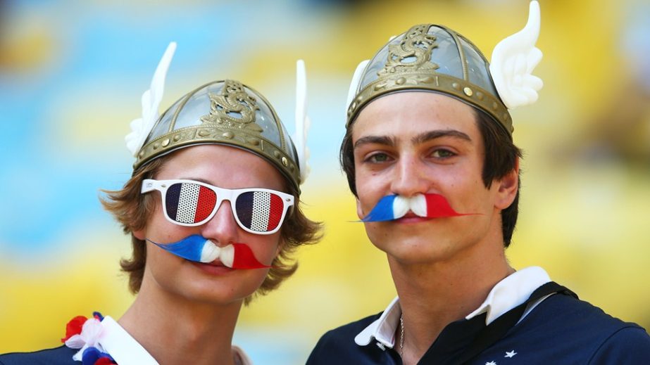 France fans enjoy the atmosphere prior to the 2014 FIFA World Cup Brazil quarter final match between France and Germany at Maracana in Rio de Janeiro, Brazil on Friday.