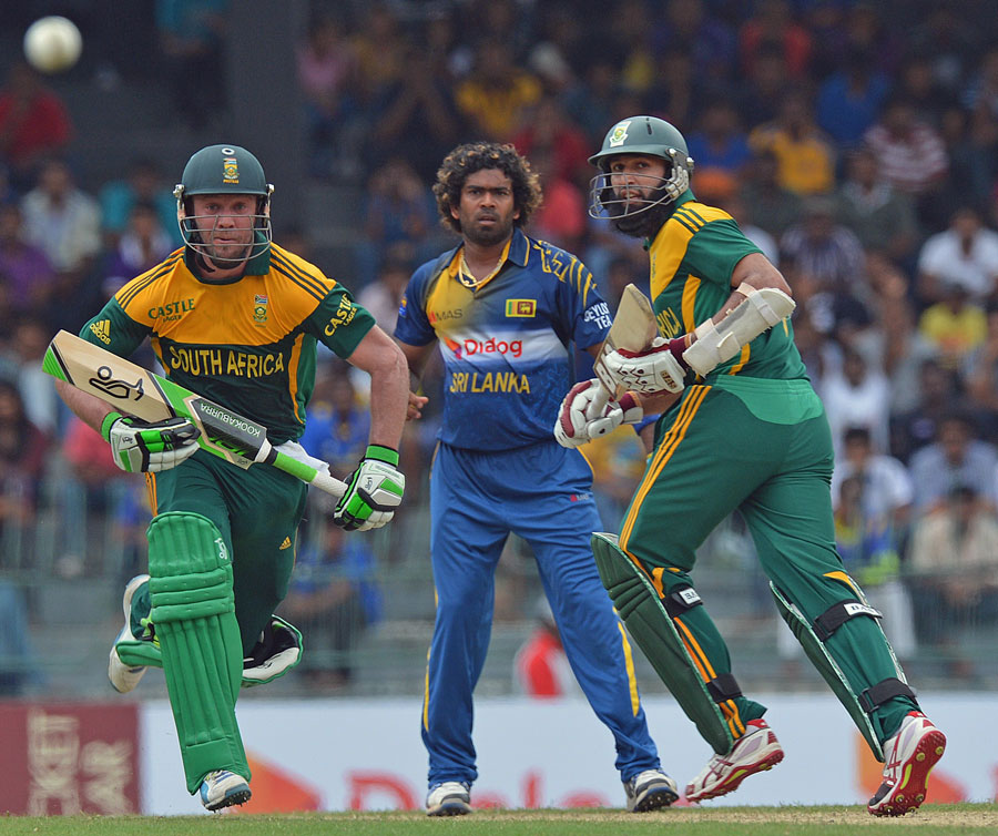 AB de Villiers and Hashim Amla added 151 runs for the third wicket during their first one-day international cricket match between South Africa and Sri Lanka in Colombo, Sri Lanka on Sunday.