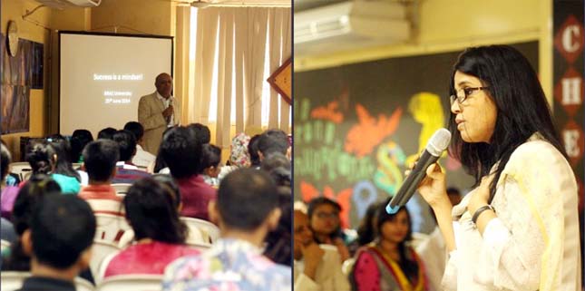 A view of the 'Unilever Leadership Internship Program' hosted by the Career Services Office's (CSO) of BRAC University at University Auditorium in the city recently.