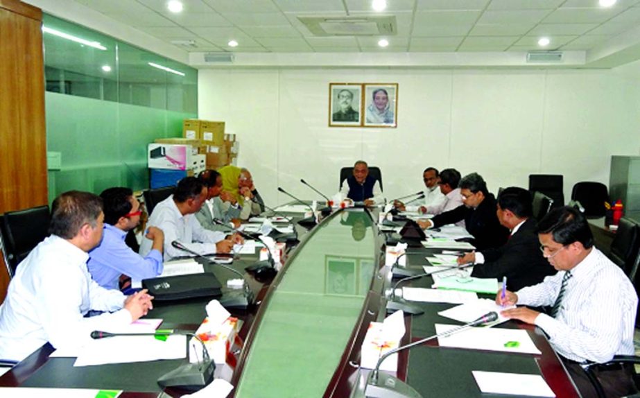Dr Mohiuddin Khan Alamgir, Chairman of The Farmers Bank Limited, presiding over the 7th emergency meeting of the bank at its head office recently.