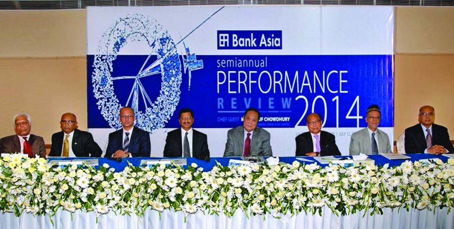 A Rouf Chowdhury, Chairman of Bank Asia, inaugurating Semi-annual Performance Review Conference-2014 of the bank at a city hotel on Saturday.