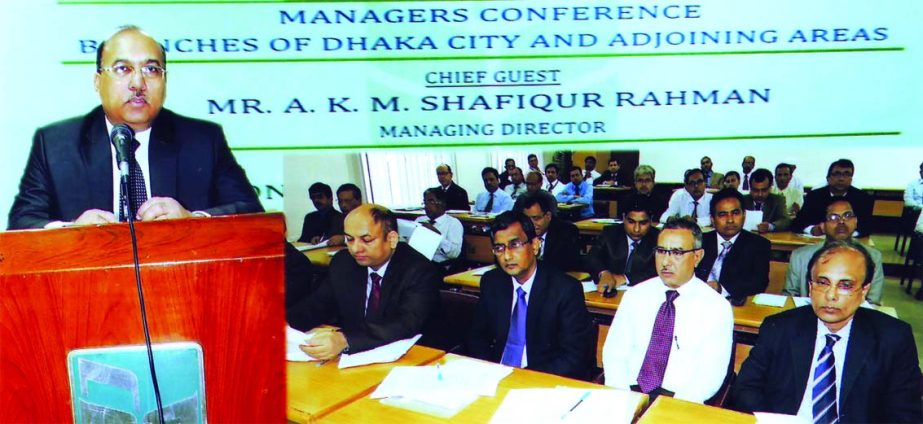 AKM Shafiqur Rahman, Managing Director of National Bank Limited, inaugurating branch manager's conference at its training institute recently.