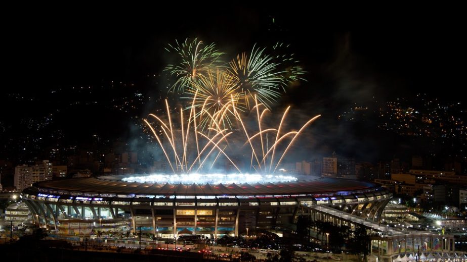 General view of fireworks after the 2014 FIFA World Cup Brazil final between Germany and Argentina at Maracana Stadium in Rio de Janeiro, Brazil on Sunday.
