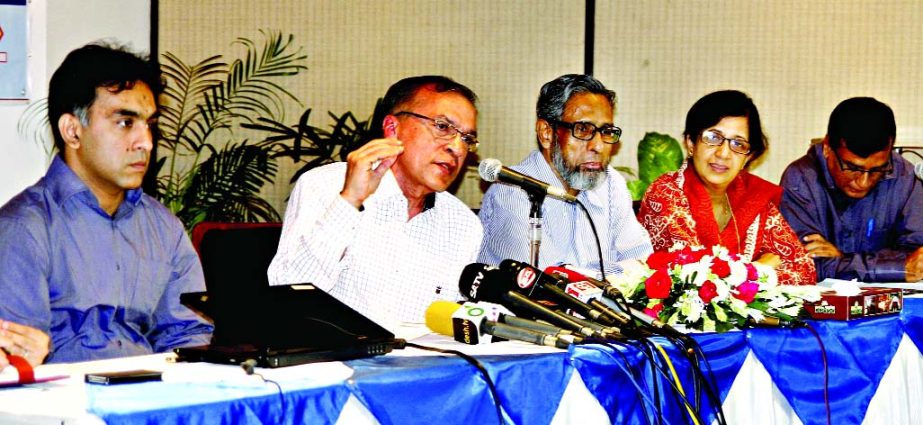 TIB Executive Director Dr Iftekharuzzaman speaking at the launching of study report titled 'Automation in Export-Import Process at the Chittagong Port and Customs House: Governance Challenges and Way Forward' at the BRAC Centre Inn in city on Monday.