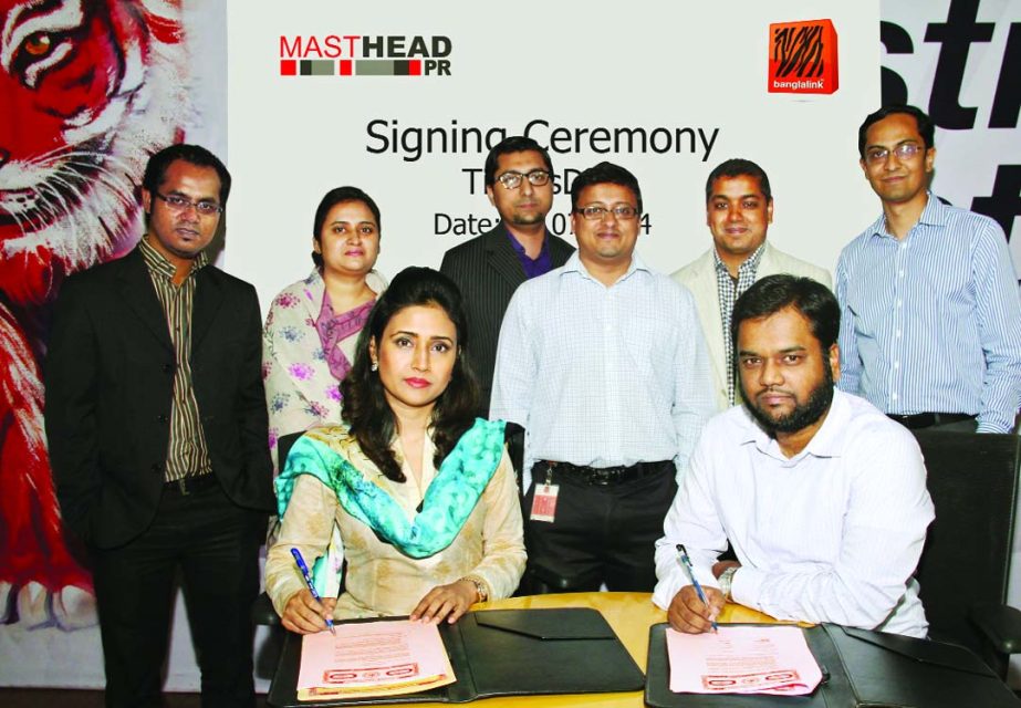 Banglalink signing a deal with Masthead PR, a PR Agency, for PR solutions at its head office recently.