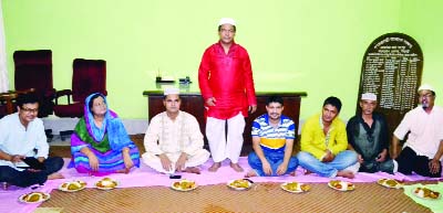 SYLHET: Dr Mir Shah Alam, Director, (Education ), Bangladesh Radio speaking at an Iftar and Doa Mahfil as Chief Guest organised by Sylhet Radio recently.