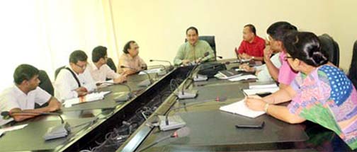 Rangamati Mayor Nikhil Kumar Chakma speaking at an emergency meeting held at Zila Parishad conference room on Wednesday to decide action plan on preventing outbreak of Malaria in the district.