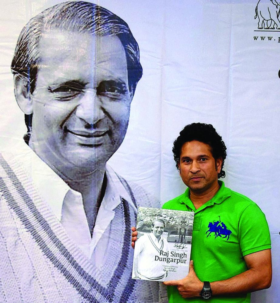 Sachin Tendulkar during the launch of the book Raj Singh Dungarpur - A tribute at Mumbai on Friday.