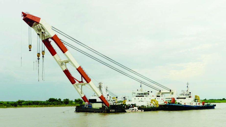 Rescue ship MV Nirvhik searching a sunken launch Pinak-6 on Wednesday,