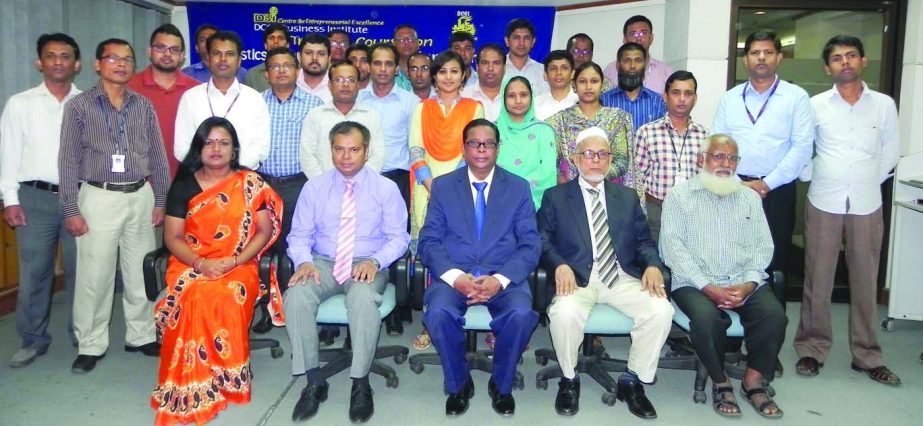 Kh Shahidul Islam, Vice President of Dhaka Chamber of Commerce & Industry (DCCI) poses with the participants in the certificate-giving ceremony of "Logistics, Inventory and Store Management" Training Course at its premises on Wednesday.