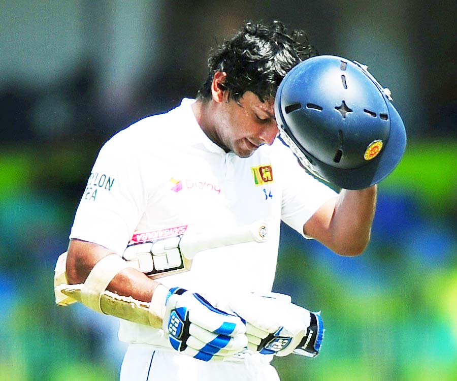 Kumar Sangakkara was dismissed for 22 on the 1st day of 2nd Test between Sri Lanka and Pakistan at Colombo on Thursday.