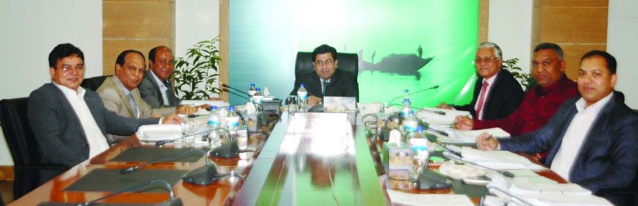 Barrister Sheikh Fazle Noor Taposh, EC Chairman of Modhumoti Bank Limited, presiding over the 15th meeting of the bank at its head office on Thursday.